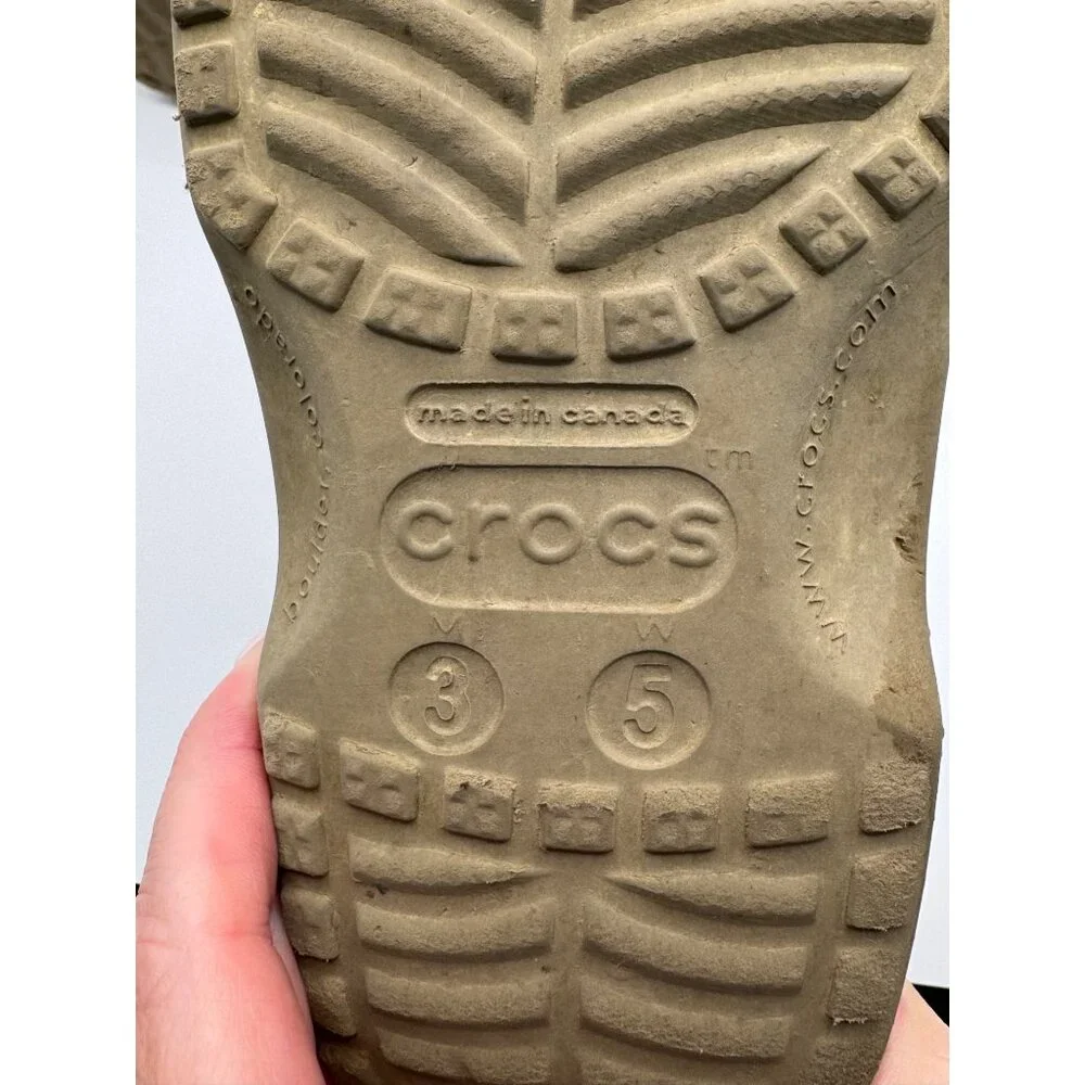 Crocs Shoes Youth Unisex 3 Boys Tan Solid Classic Clog Retro‎ Outdoor